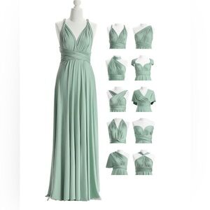 Convertible Maxi Dress in Pale Mint Green